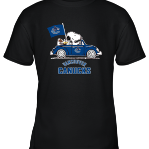 Snoopy And Woodstock Ride The Vaucouver Canucks Car NHL Youth T-Shirt –