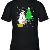 Snowman With Dog Peeing Ugly Christmas Adult Youth T-Shirt –