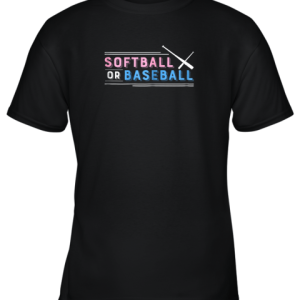 Softball or Baseball Shirt, Sports Gender Reveal Youth T-Shirt –