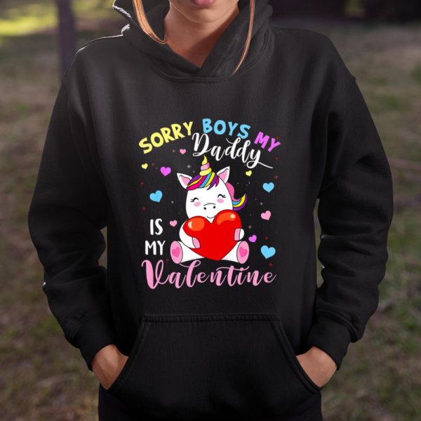 Sorry Boys Daddy Is My Valentine Cute Unicorn Lover Gifts T Shirt  Itees Global