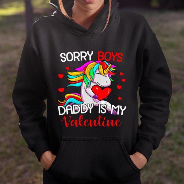 Sorry Boys Daddy Is My Valentine Unicorn Girls Valentine T Shirt  Itees Global