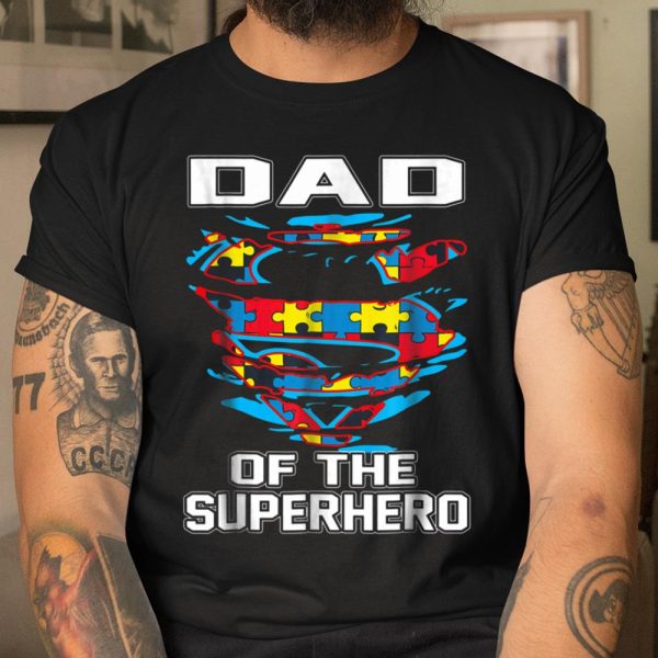 Super Dad Tshirt Autism Awareness Gift Father Superhero T Shirt  Itees Global