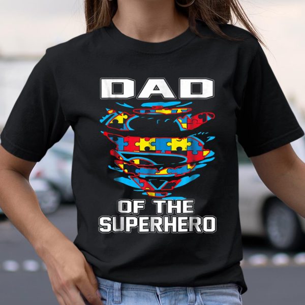 Super Dad Tshirt Autism Awareness Gift Father Superhero T Shirt  Itees Global