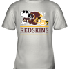 THE WASHINGTON REDSKINS Joe Cool And Woodstock Snoopy Mashup Youth T-Shirt –
