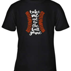 Take Me Out Ball Game Shirt Baseball Song Orange Black Blue Youth T-Shirt –