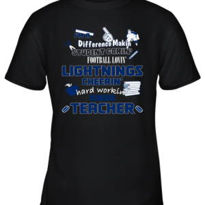 Tampa Bay Lightnings NHL I’m A Difference Making Student Caring Hockey Loving Kinda Teacher Youth T-Shirt –