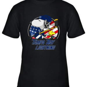 Tampa Bay lightning Ice Hockey Snoopy And Woodstock NHL Youth T-Shirt –