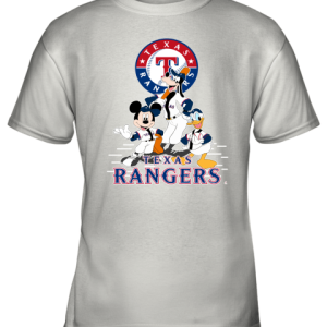 Texas Rangers Mickey Donald And Goofy Baseball Youth T-Shirt –