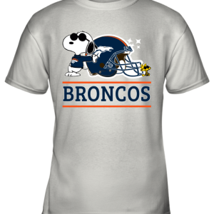 The Denver Broncos Joe Cool And Woodstock Snoopy Mashup Youth T-Shirt –