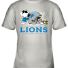 The Detroit Lions Joe Cool And Woodstock Snoopy Mashup Youth T-Shirt –