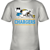 The Los Angeles Chargers Joe Cool And Woodstock Snoopy Mashup Youth T-Shirt –