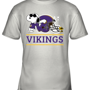 The Minnesota Vikings Joe Cool And Woodstock Snoopy Mashup Youth T-Shirt –
