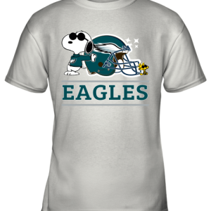 The PHILADELPHIA EAGLES Joe Cool And Woodstock Snoopy Mashup Youth T-Shirt –