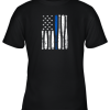 Thin Blue Line LEO USA Flag Police Support Baseball Bat Youth T-Shirt –