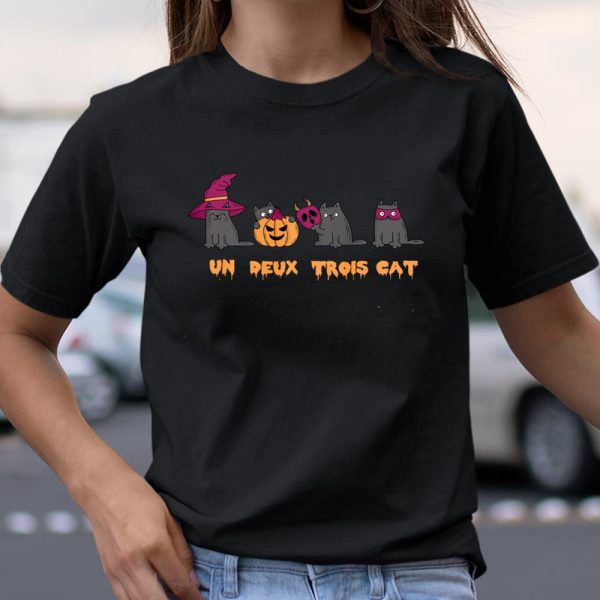 Un Deux Trois Cat Funny Halloween Cat Mom Dad Grandma T Shirt  Itees Global