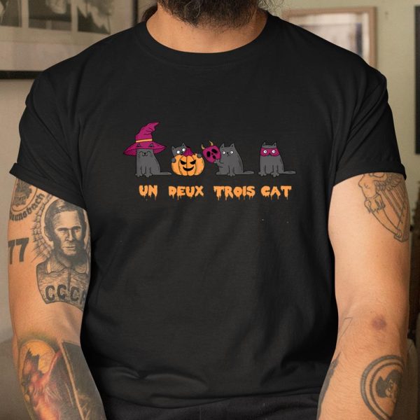 Un Deux Trois Cat Funny Halloween Cat Mom Dad Grandma T Shirt  Itees Global