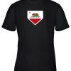 Vintage Baseball Home Plate With California State Flag Youth T-Shirt –