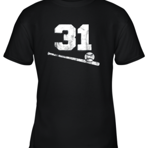 Vintage Baseball Jersey Number 31 Shirt Player Number Youth T-Shirt –
