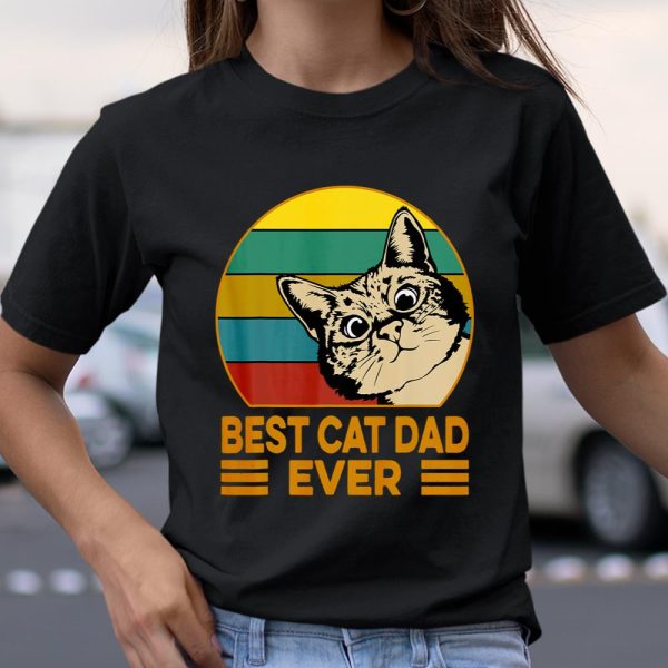 Vintage Best Cat Dad Ever Funny Cat Daddy Father Day Gift T Shirt  Itees Global