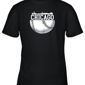 Vintage Downtown Chicago Shirt Baseball Retro Illinois State Youth T-Shirt –