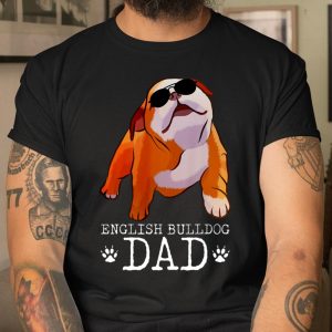 Vintage English Bulldog Dad Funny Dog Lover For Papa Father T Shirt  Itees Global