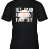 Vintage Hit Hard Run Fast Turn Left Baseball Funny Sport Youth T-Shirt –