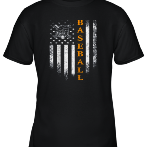 Vintage USA Baseball Distressed American Flag Patriotic Gift Youth T-Shirt –