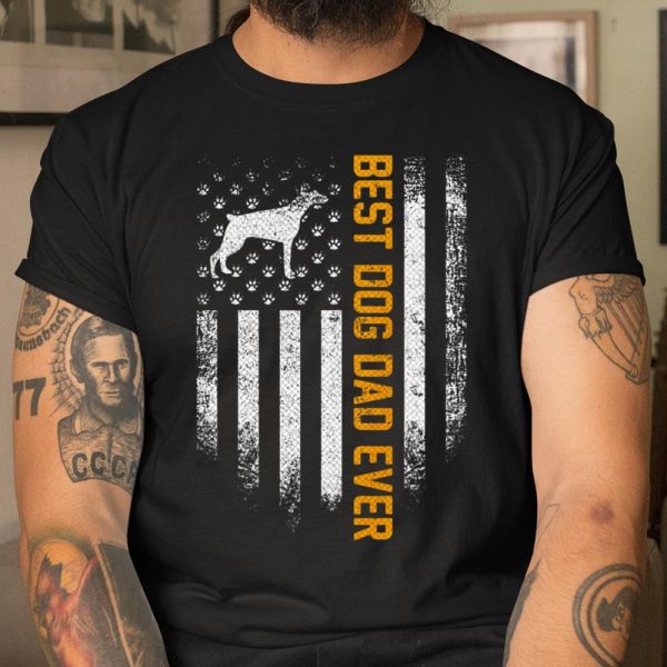 Vintage USA Best Doberman Pinscher Dad Ever American Flag T Shirt  Itees Global