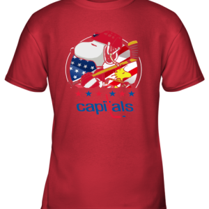 Washington Capitals Ice Hockey Snoopy And Woodstock NHL Youth T-Shirt –