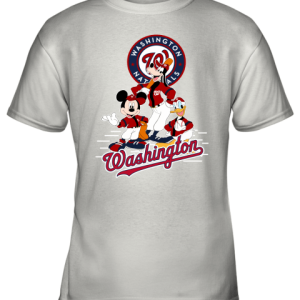Washington Nationals Mickey Donald And Goofy Baseball Youth T-Shirt –