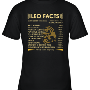 Zodiac Leo Facts Awesome Zodiac Sign Daily Value Youth T-Shirt –