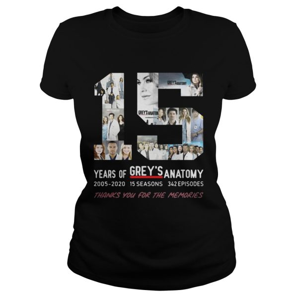 15 Years Of Grey’s Anatomy Thank You For The Memories shirt