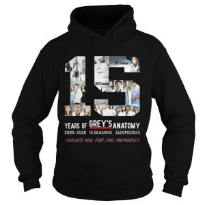15 Years Of Grey's Anatomy Thank You For The Memories shirt 2