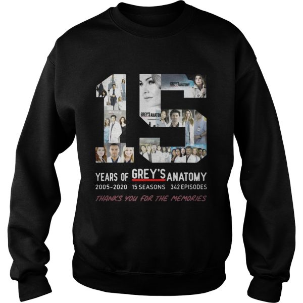 15 Years Of Grey’s Anatomy Thank You For The Memories shirt