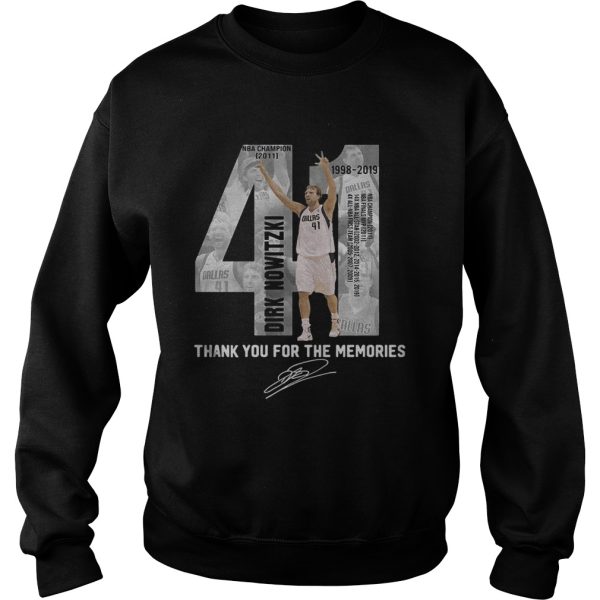 41 Dirk Nowitzki thank you for the memories shirt