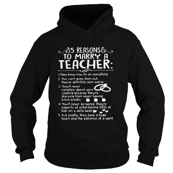 5 reasons to marry a Teacher shirt