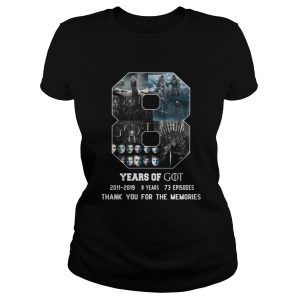 8 Years Of Game Of Thrones Thank You For The Memories shirt 1