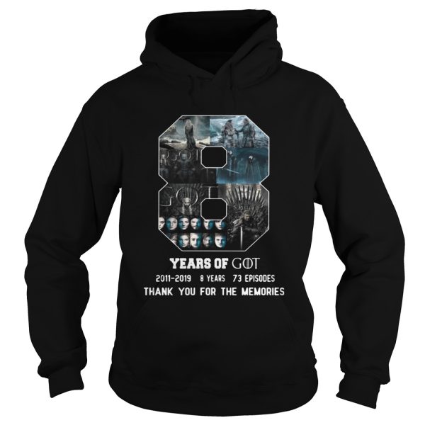 8 Years Of Game Of Thrones Thank You For The Memories shirt