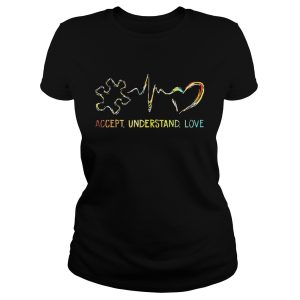 Accept Understand Love Autism Colorful Heartbeat Shirt 1