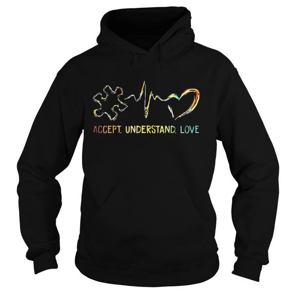 Accept Understand Love Autism Colorful Heartbeat Shirt