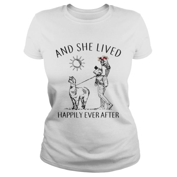 Alpaca and she lived happily ever after shirt