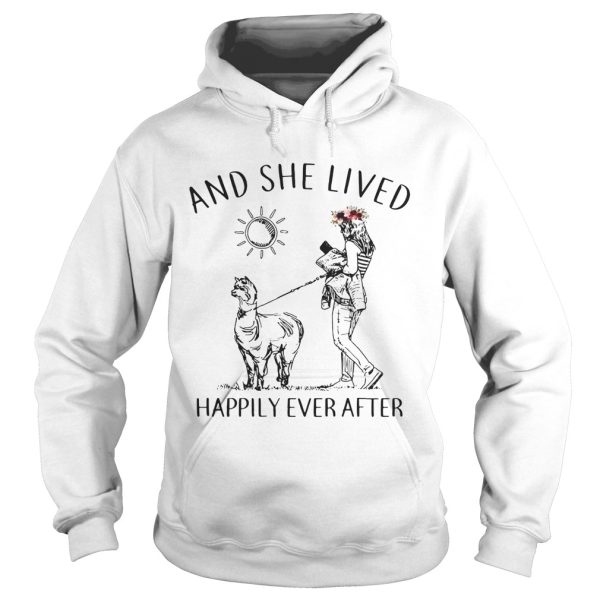 Alpaca and she lived happily ever after shirt