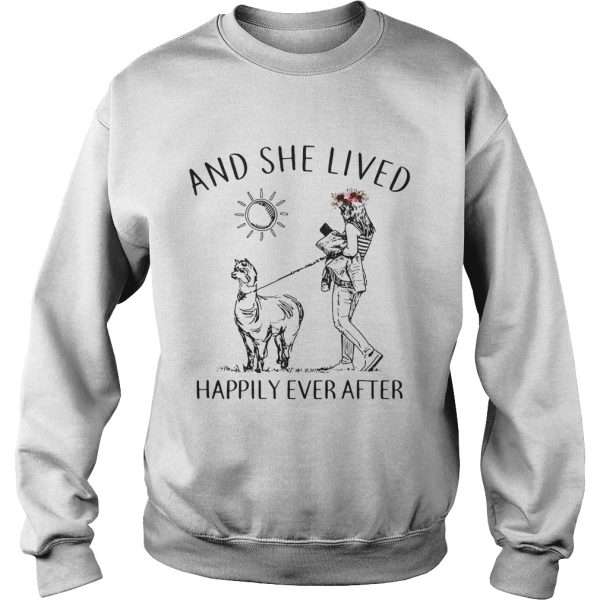 Alpaca and she lived happily ever after shirt