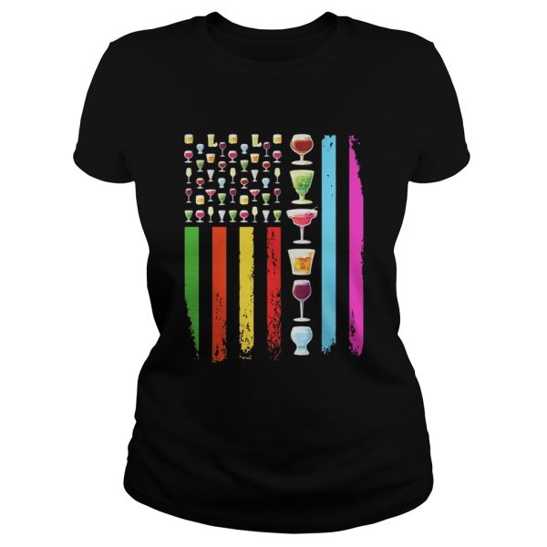 American Flag Wine Alcohol shirt