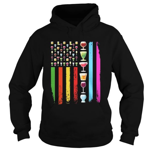 American Flag Wine Alcohol shirt