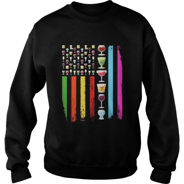 American Flag Wine Alcohol shirt