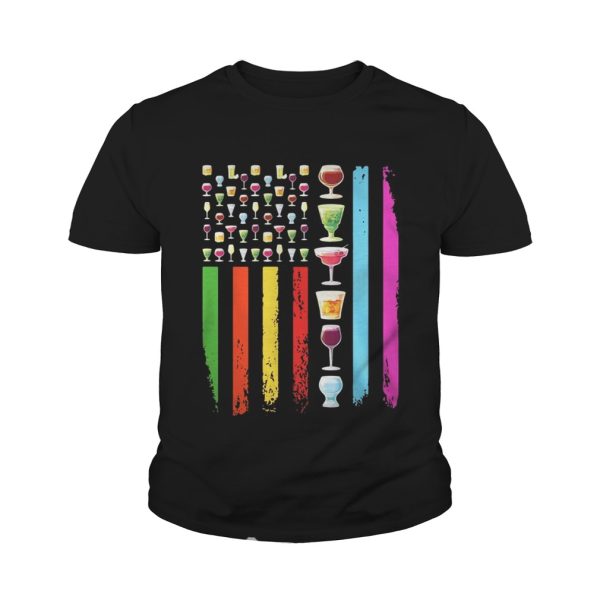 American Flag Wine Alcohol shirt