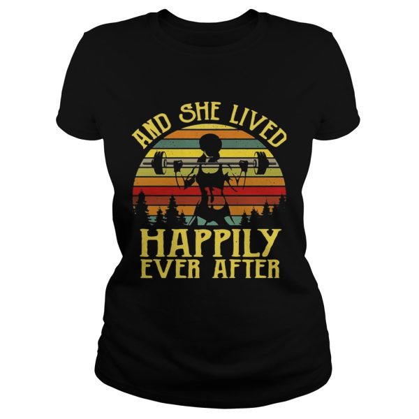 And She Lived Happily Ever After Weightlifting Vintage Gift Shirt