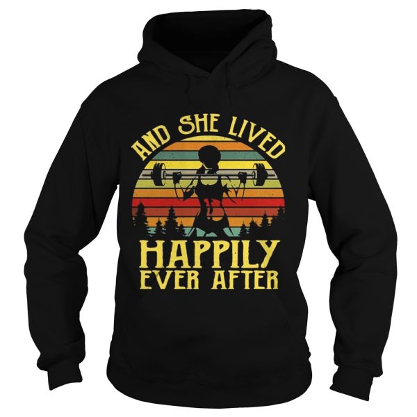 And She Lived Happily Ever After Weightlifting Vintage Gift Shirt