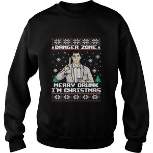 Archer a danger zone merry drunk I'm Christmas shirt 3